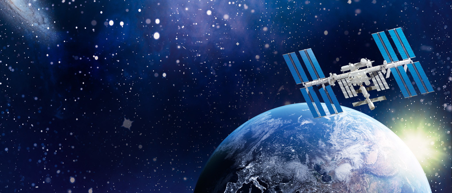 Vesmírná stanice ISS na oběžné dráze kolem planety Země